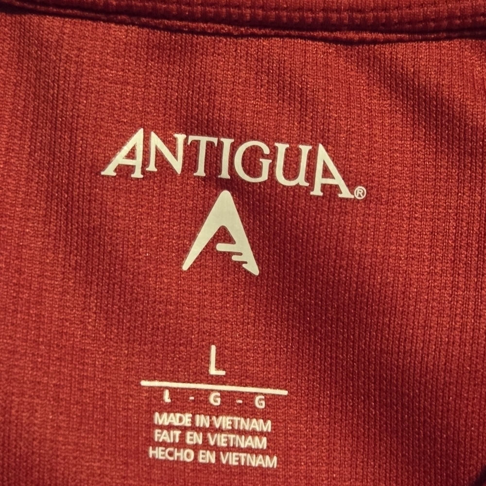 Antigua Mens Red Ohio State Buckeyes Waffle Knit Golf Polo Shirt Size Large - Picture 9 of 9